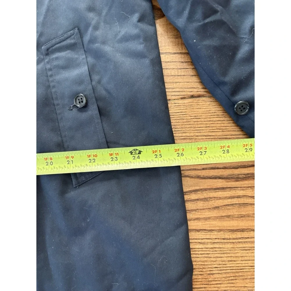 Vintage 80s Burberry's London Women's Navy Trench Coat Size 18 Regular - Picture 6 of 13